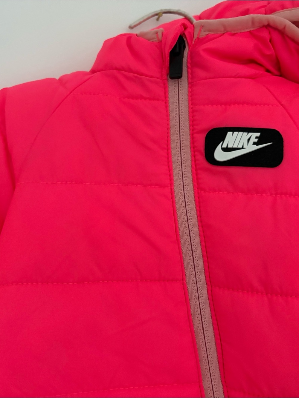 Nike Kids Bright Pink Hooded Puffer One-Piece - Picture 2 of 5